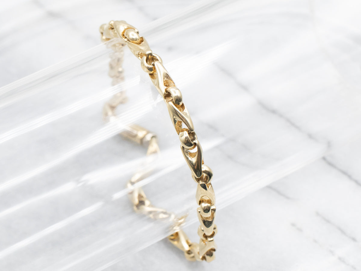 Yellow Gold Braccio Men&#39;s Link Bracelet