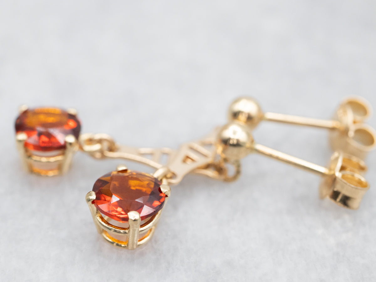 Gold Citrine Drop Earrings