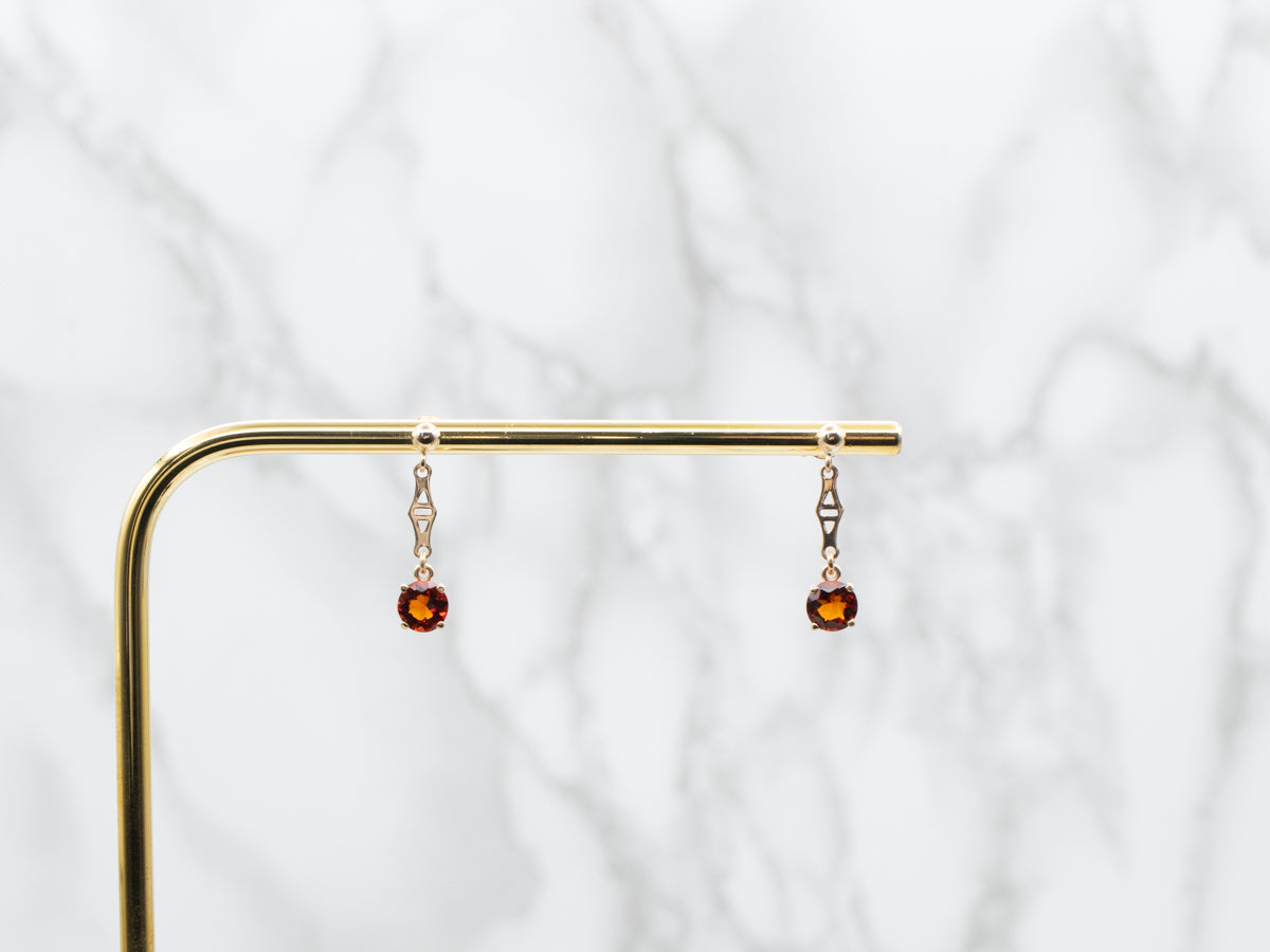 Gold Citrine Drop Earrings