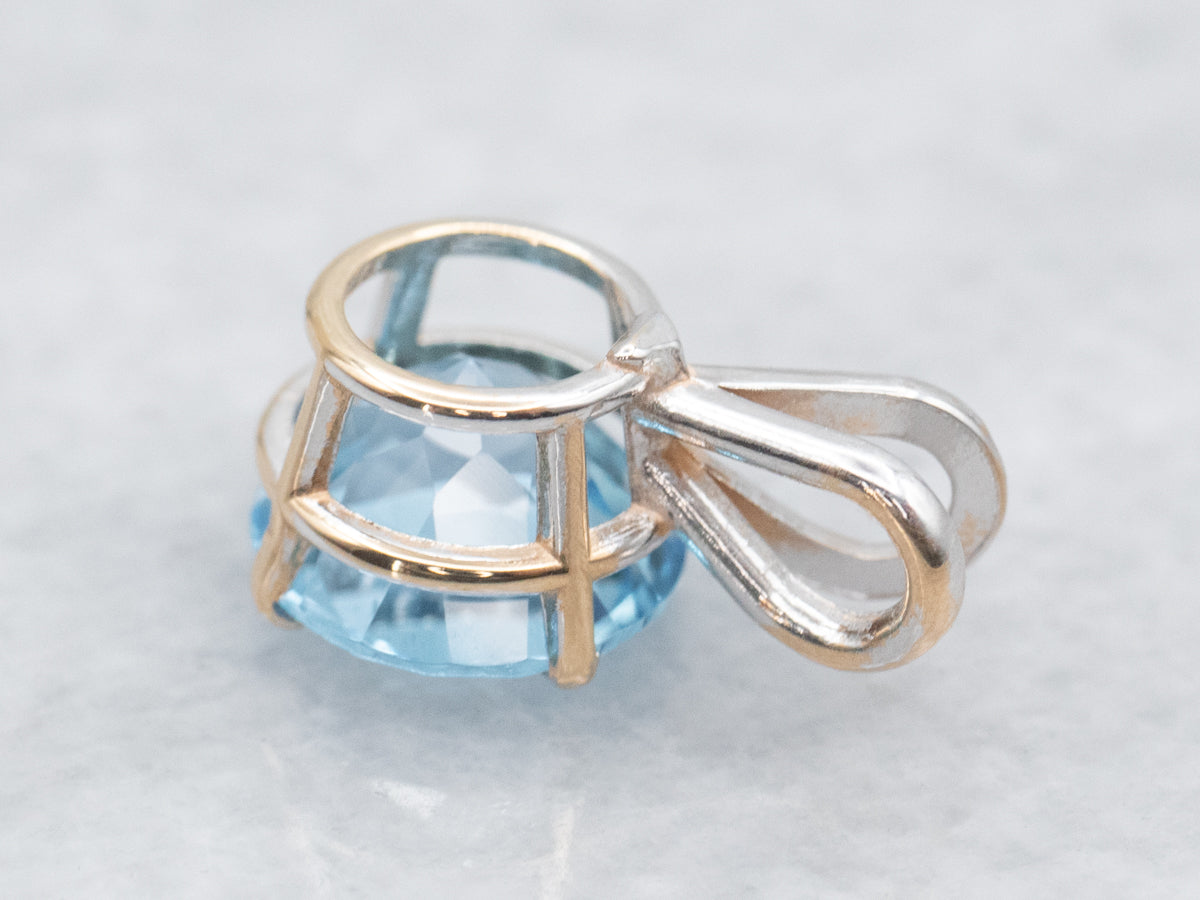 Blue Topaz Solitaire Pendant