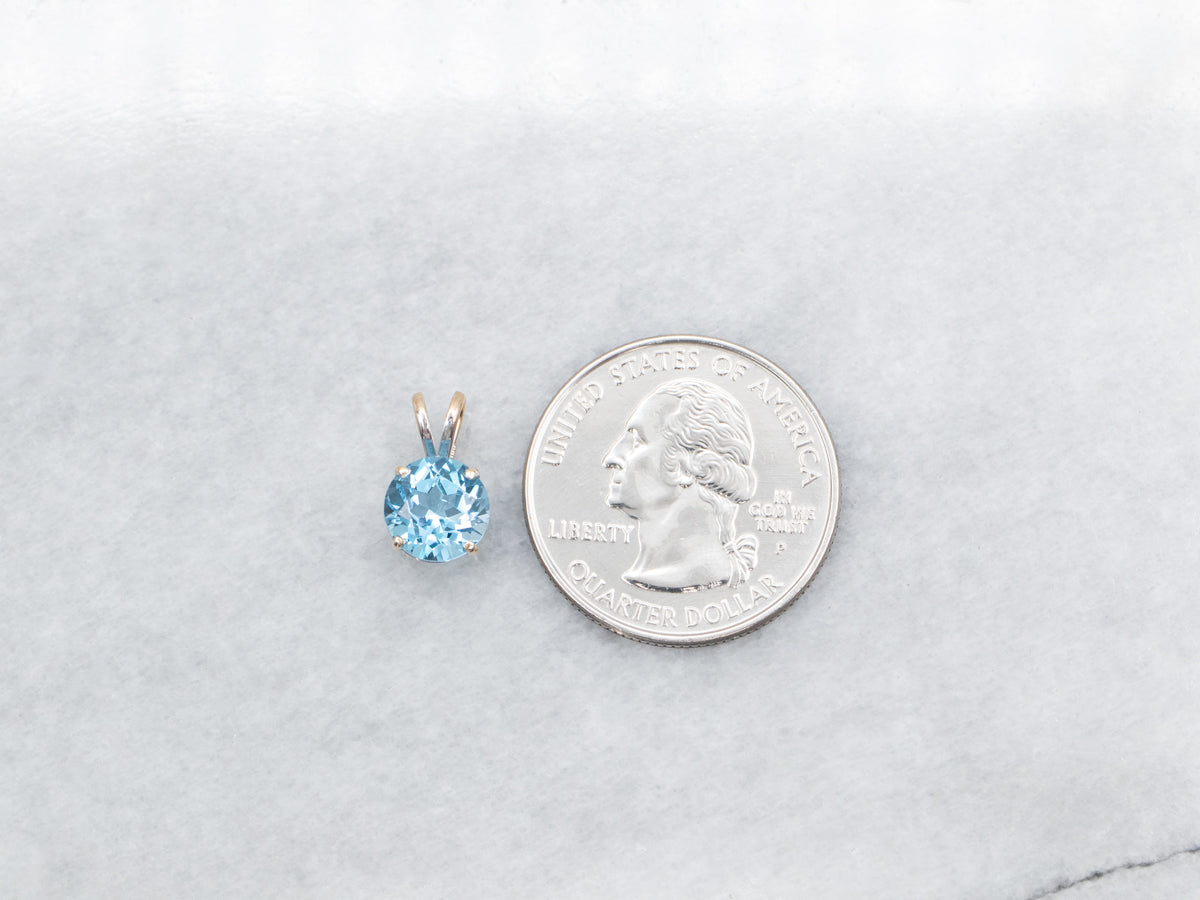 Blue Topaz Solitaire Pendant