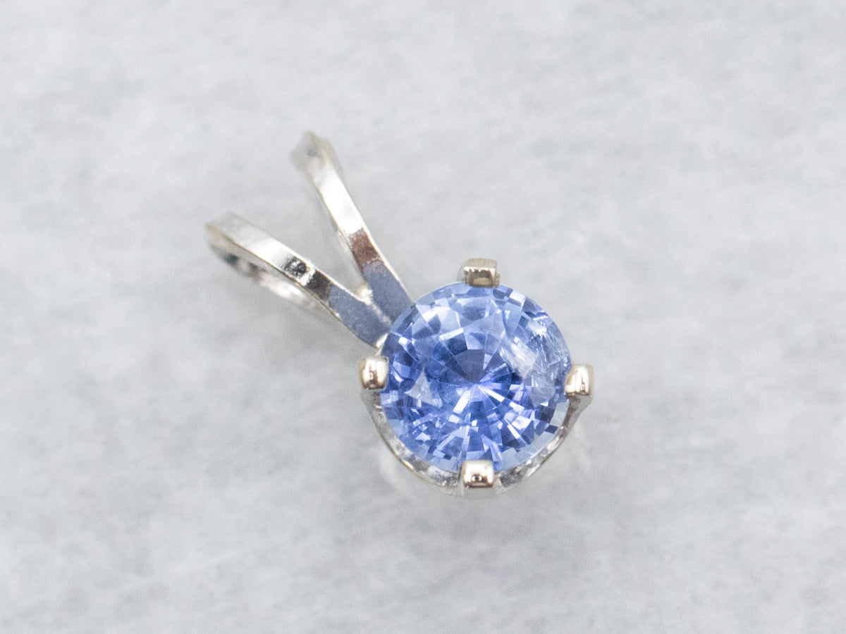 Periwinkle Sapphire Solitaire Pendant