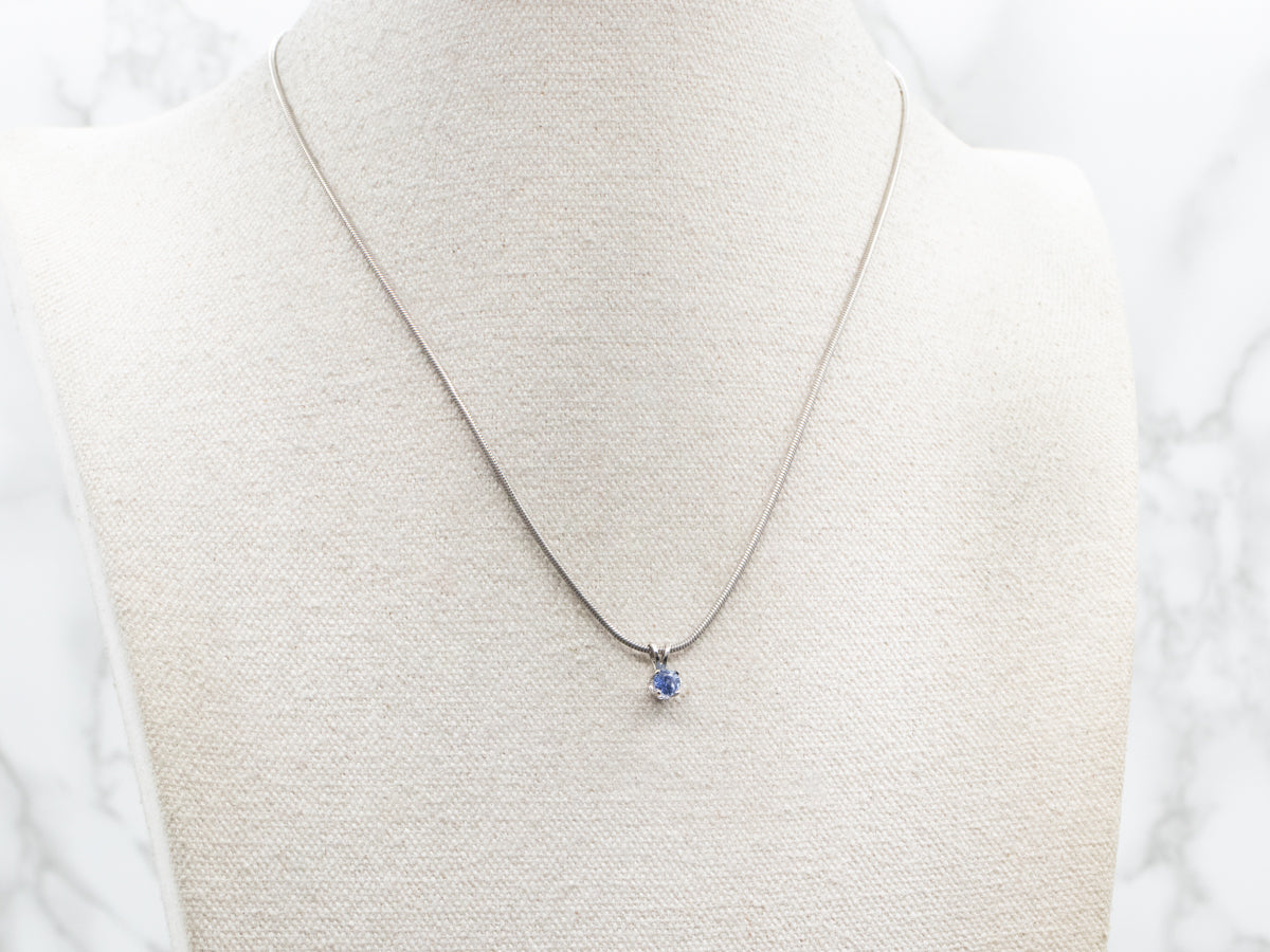 Periwinkle Sapphire Solitaire Pendant