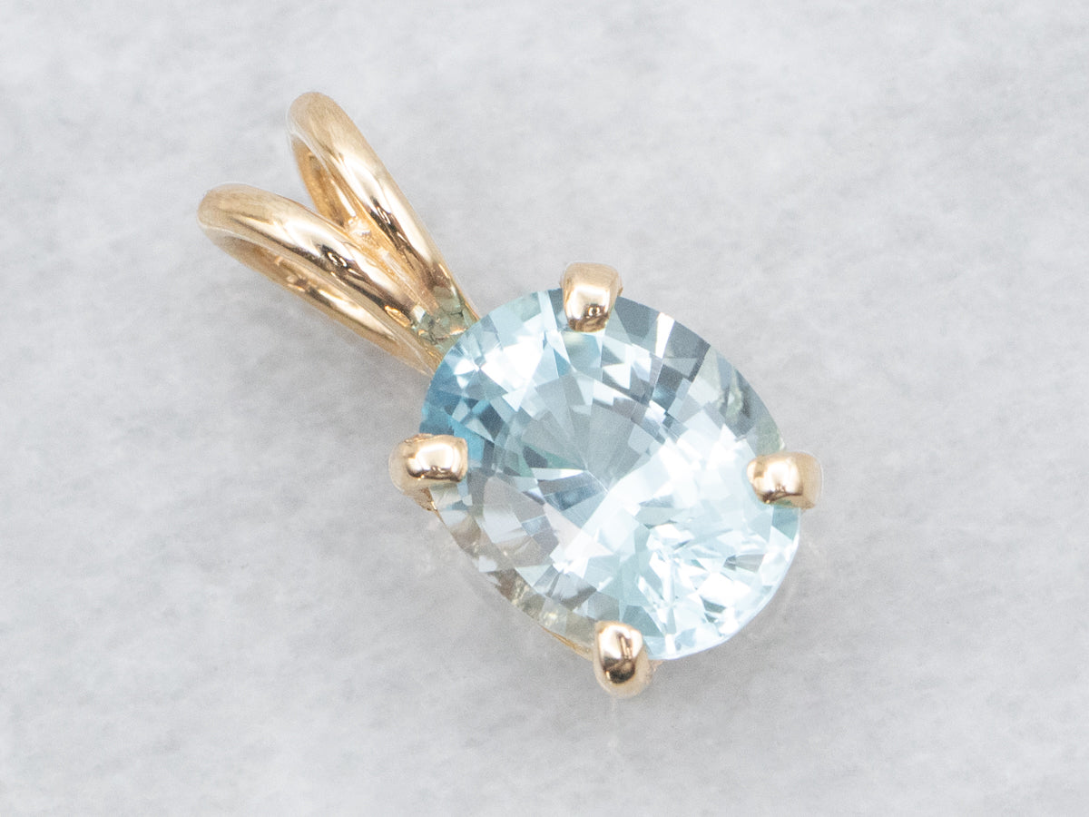 Blue Topaz Solitaire Pendant