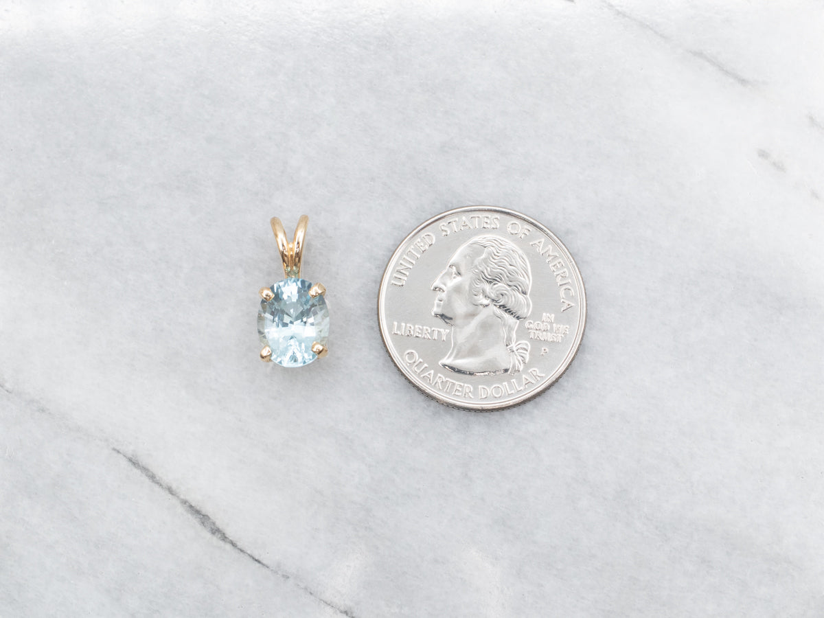 Blue Topaz Solitaire Pendant