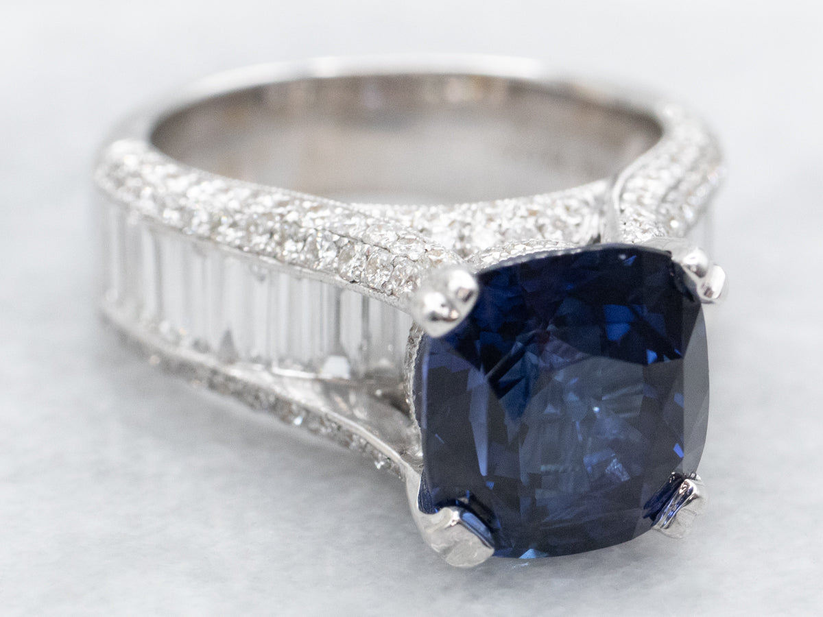 High Quality Sapphire and Diamond Statement Ring