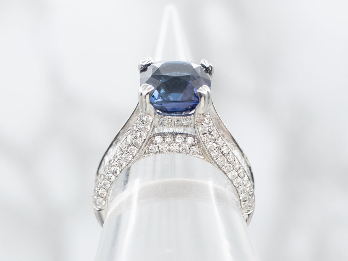 High Quality Sapphire and Diamond Statement Ring