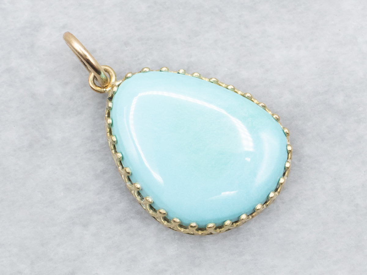 Baby Blue Natural Cut Turquoise Pendant