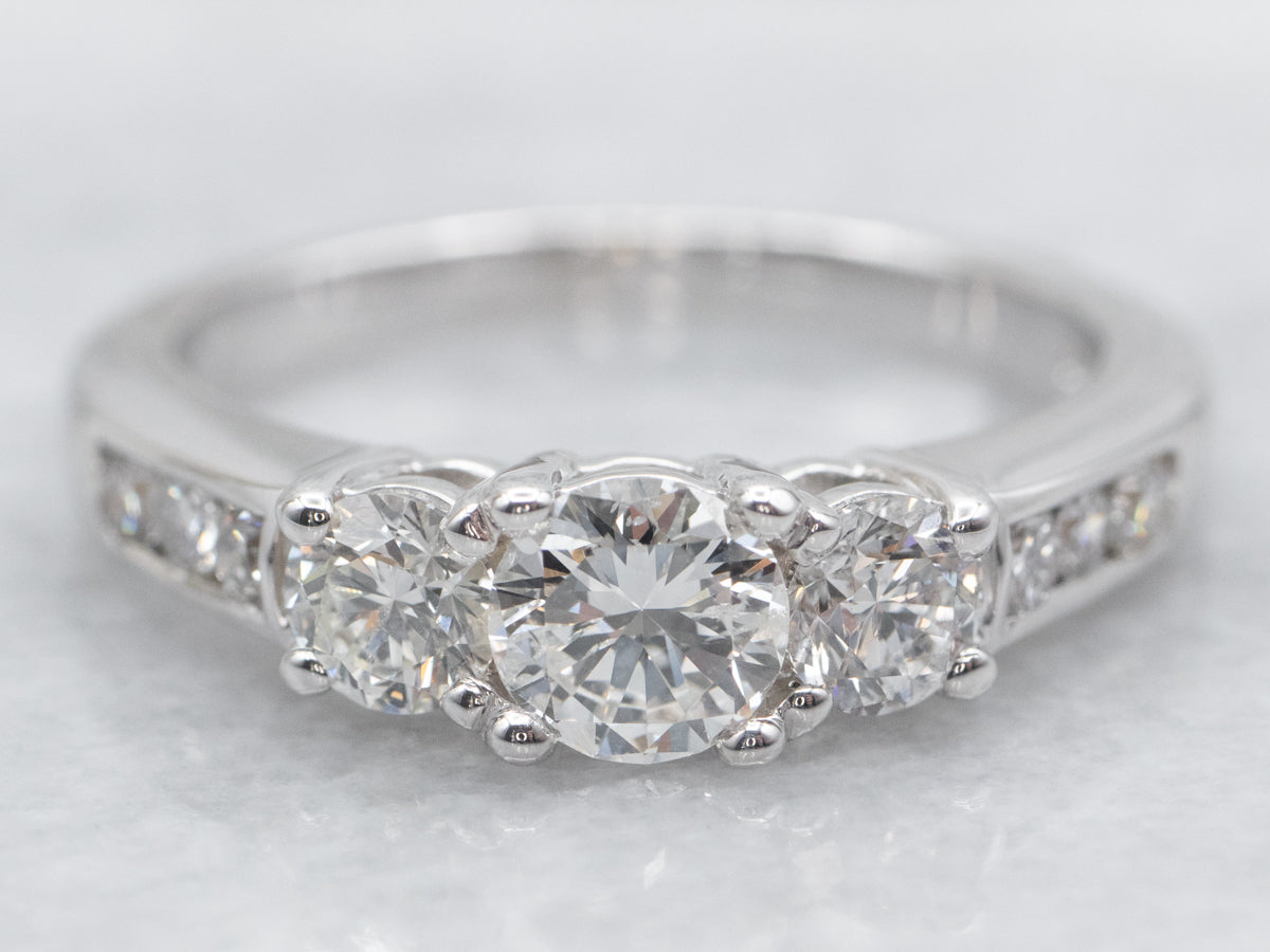 GIA Certified Diamond Engagement Ring with Diamond Accents