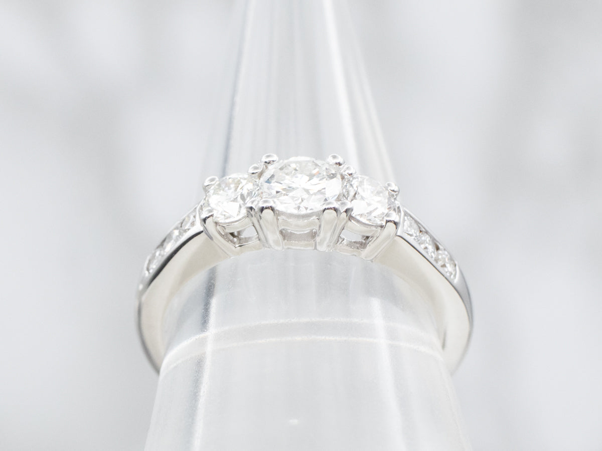 GIA Certified Diamond Engagement Ring with Diamond Accents