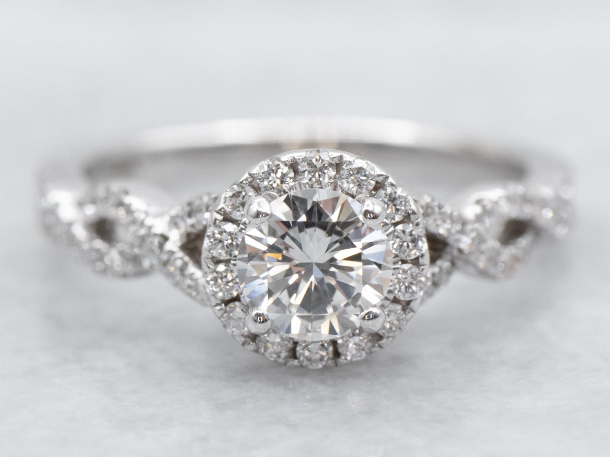 Modern GIA Certified Diamond Engagement Ring