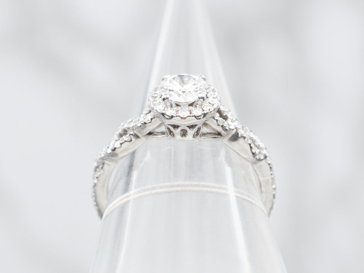 Modern GIA Certified Diamond Engagement Ring