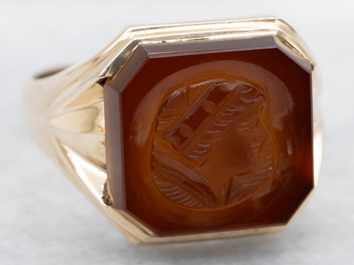 Anillo Intaglio Sardonyx vintage para hombre