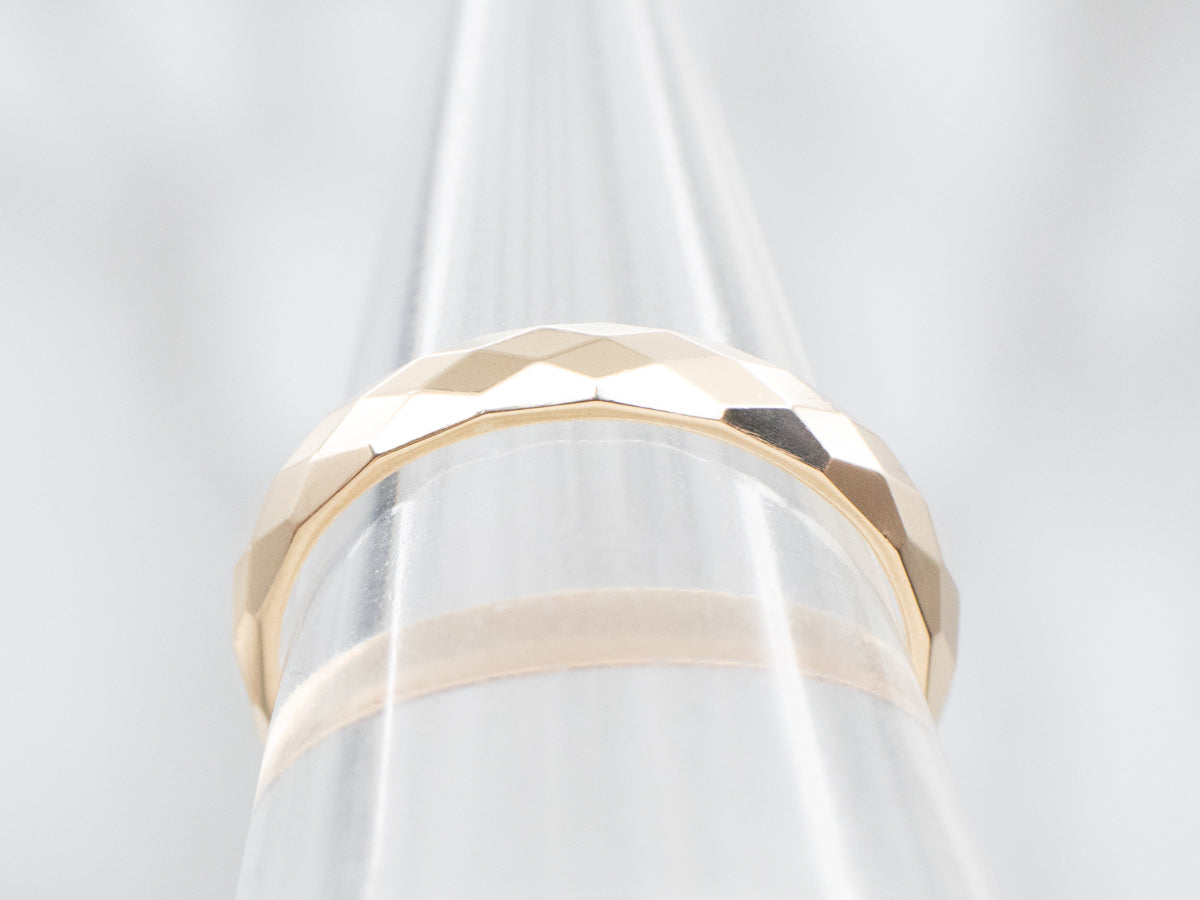 Yellow 14-Karat Gold Faceted Band