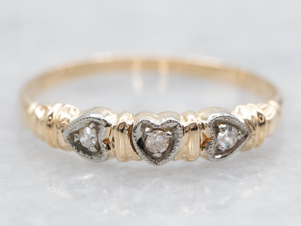 Sweetheart Two Tone Gold Diamond Band