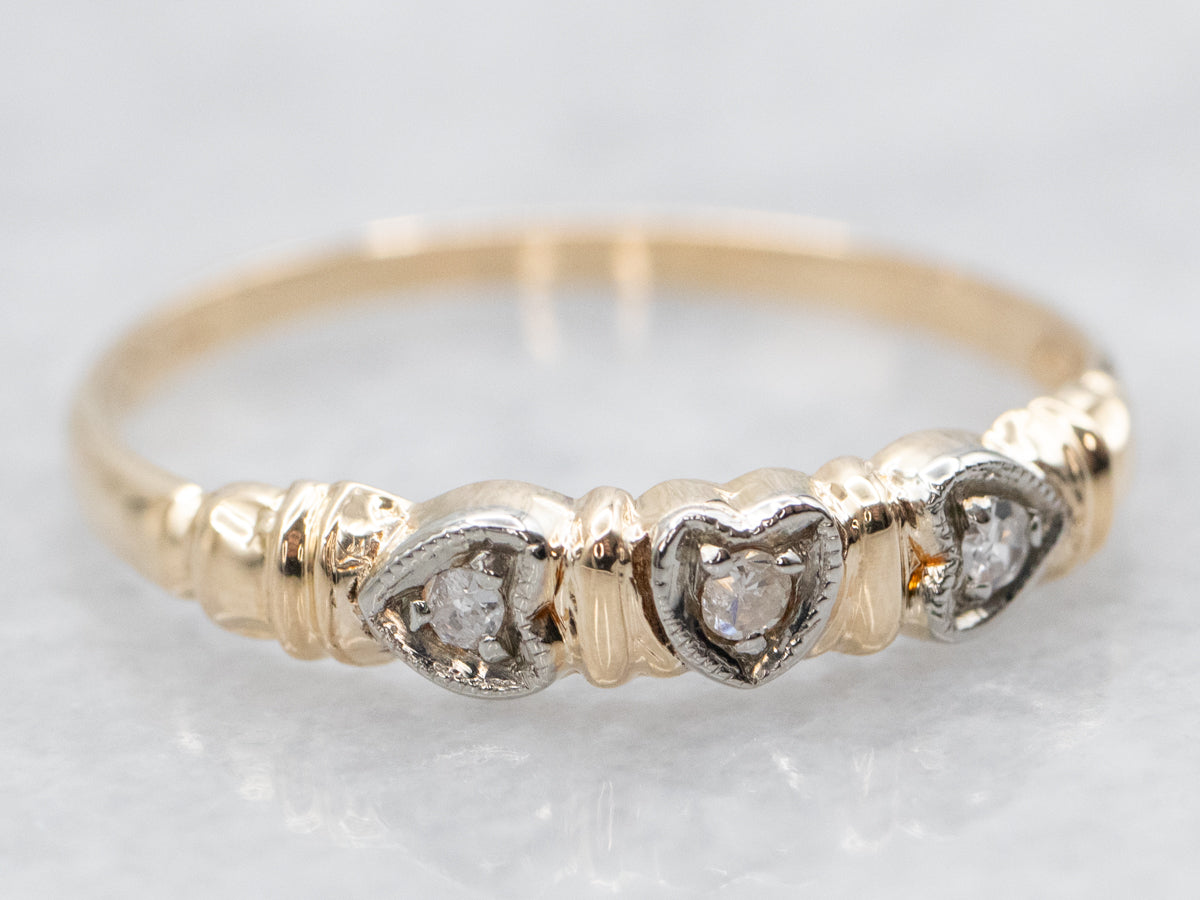 Sweetheart Two Tone Gold Diamond Band