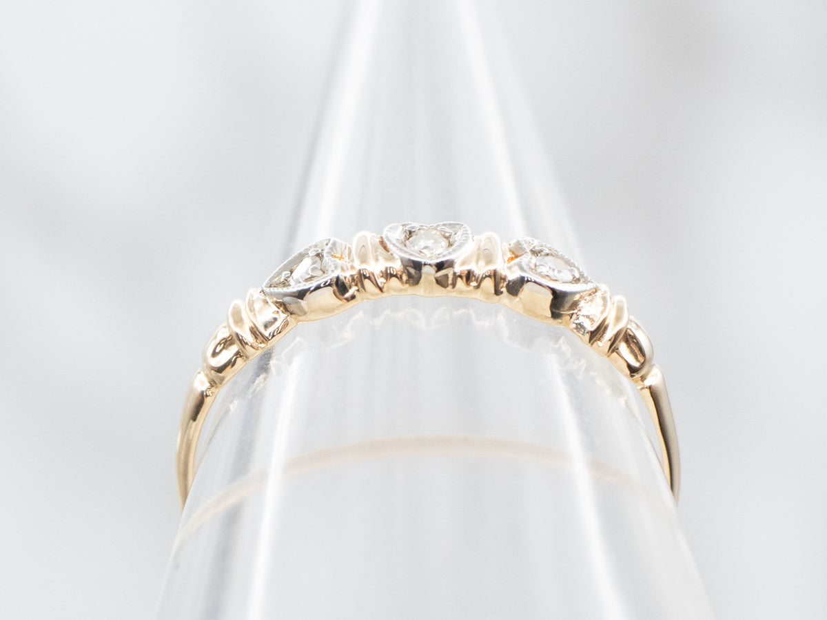 Sweetheart Two Tone Gold Diamond Band