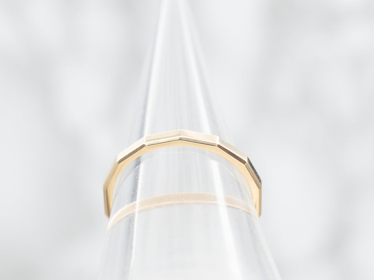 Yellow Gold Faceted Band