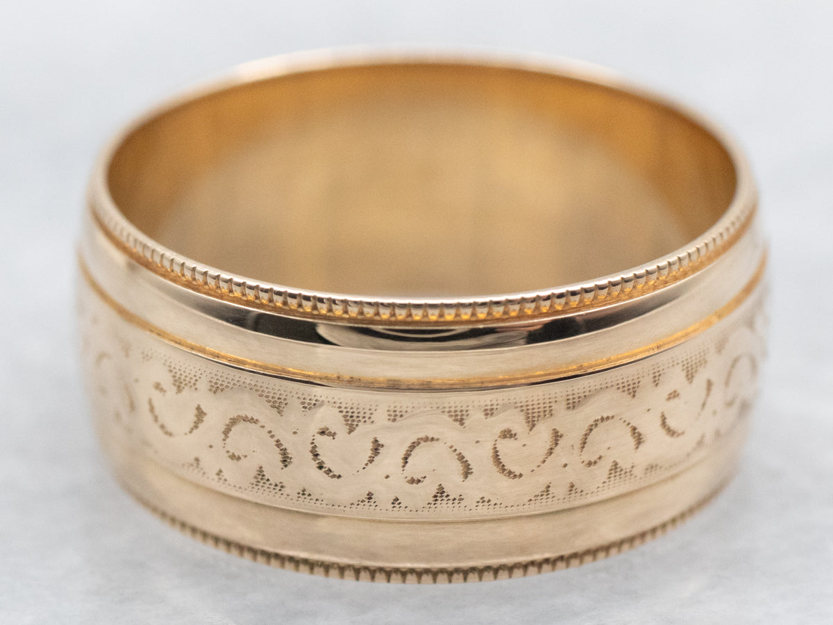 Vintage Yellow Gold Pattern Band