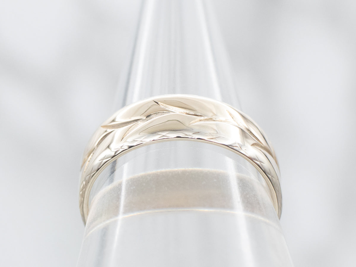 Flat Gold Botanical Pattern Band