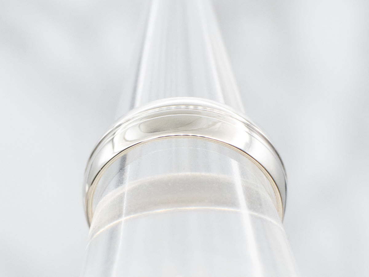 Double Line White Gold Wedding Band