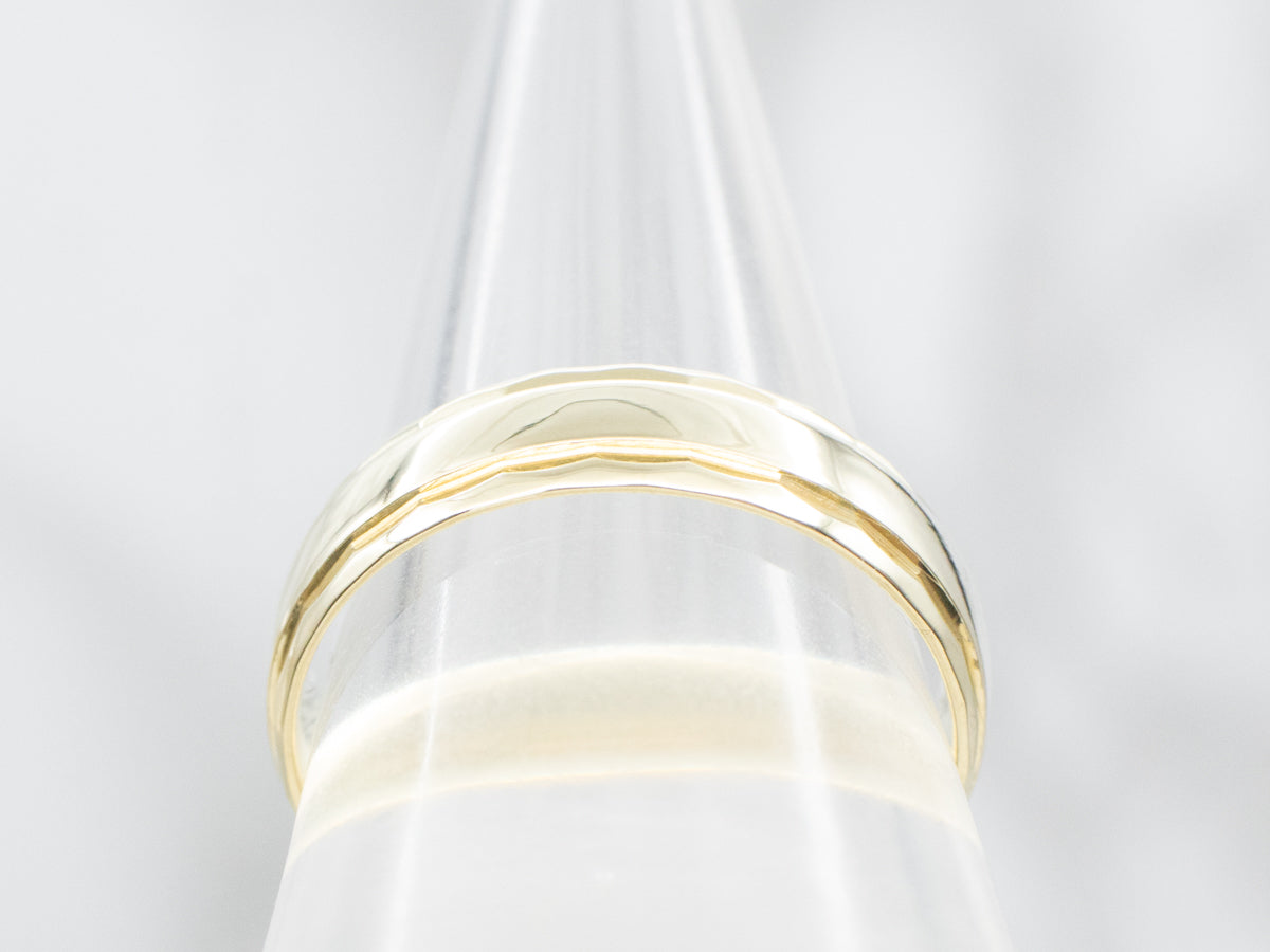 Green Gold Fredrick Goldman Faceted Edge Band