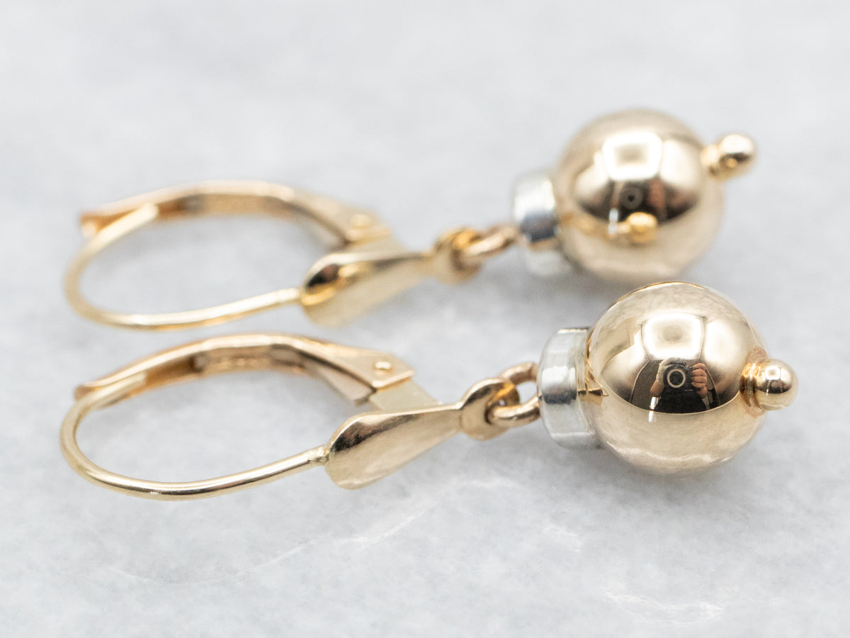 Cape Cod Gold Ball Drop Earrings