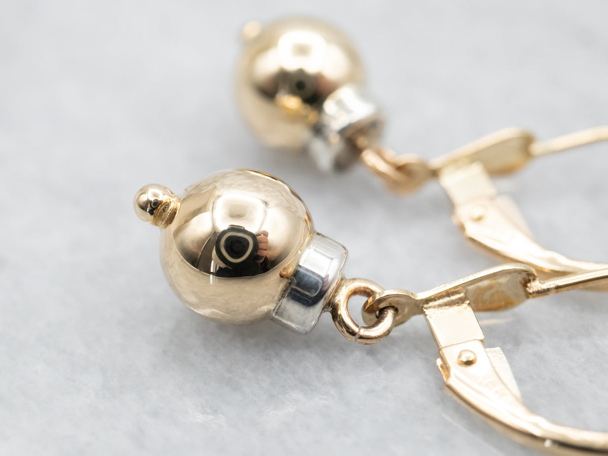 Cape Cod Gold Ball Drop Earrings