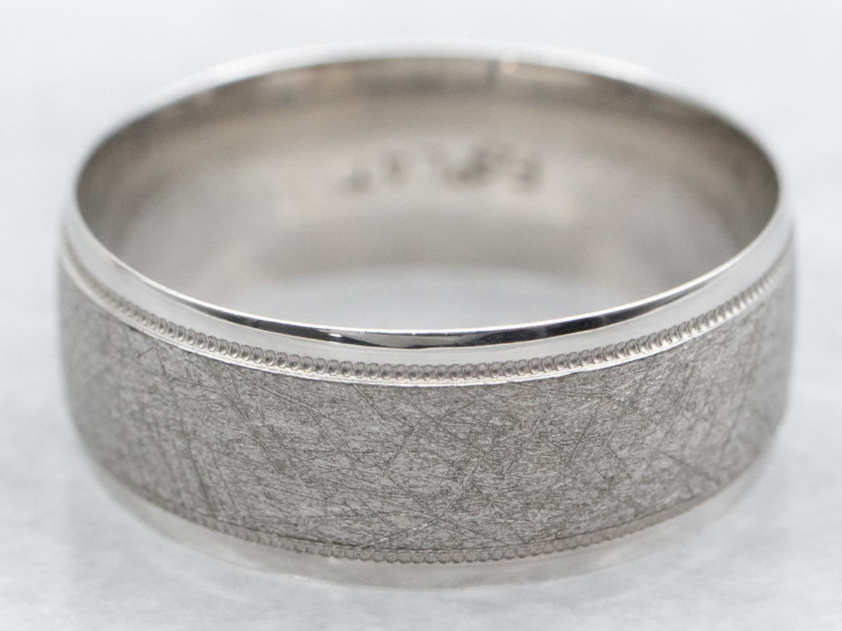 Textured Platinum Wedding Band