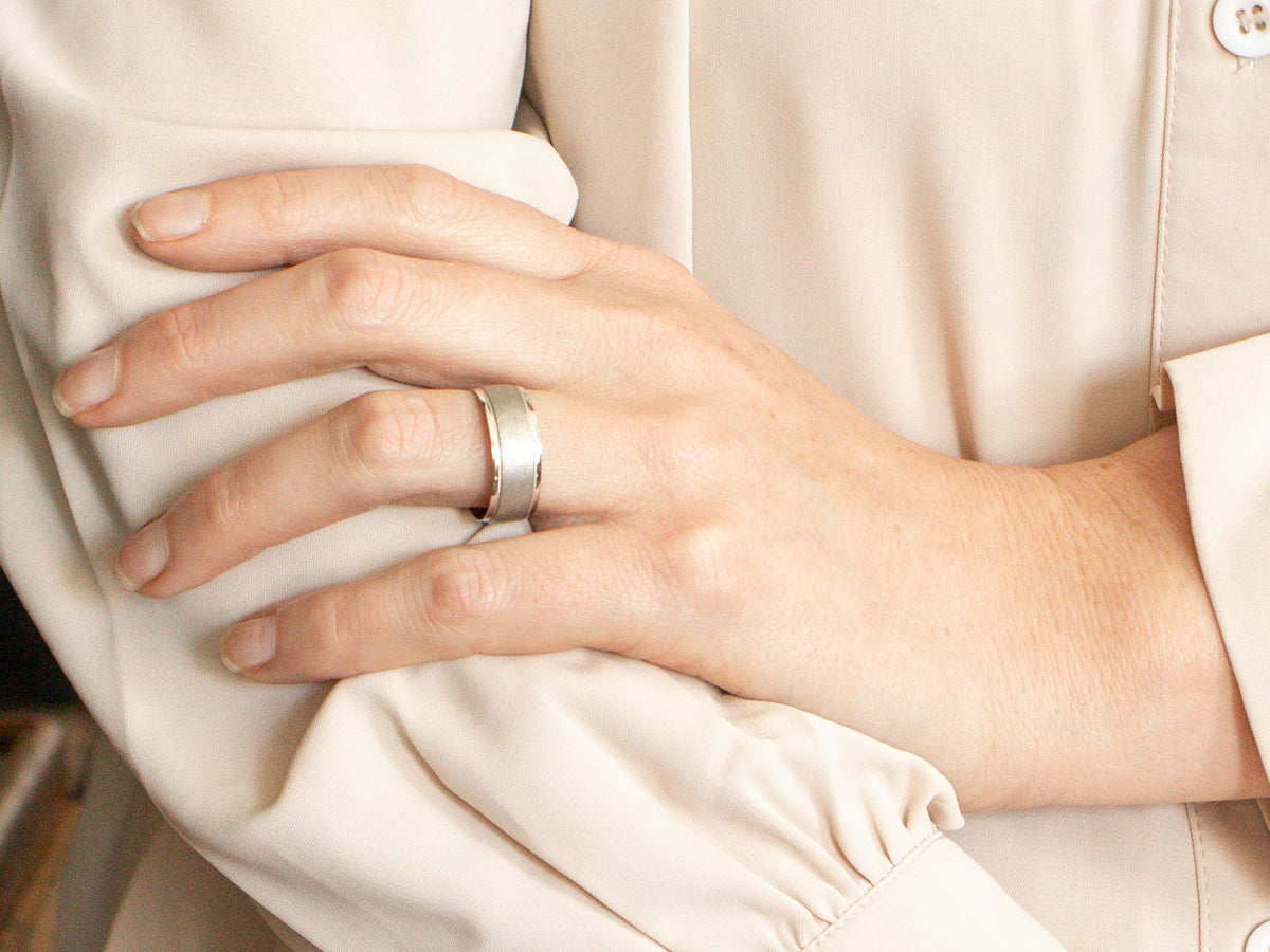 Textured Platinum Wedding Band