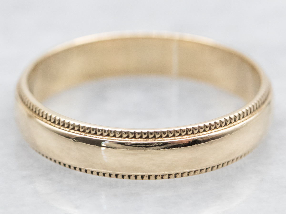 Vintage Gold Milgrain Edge Band