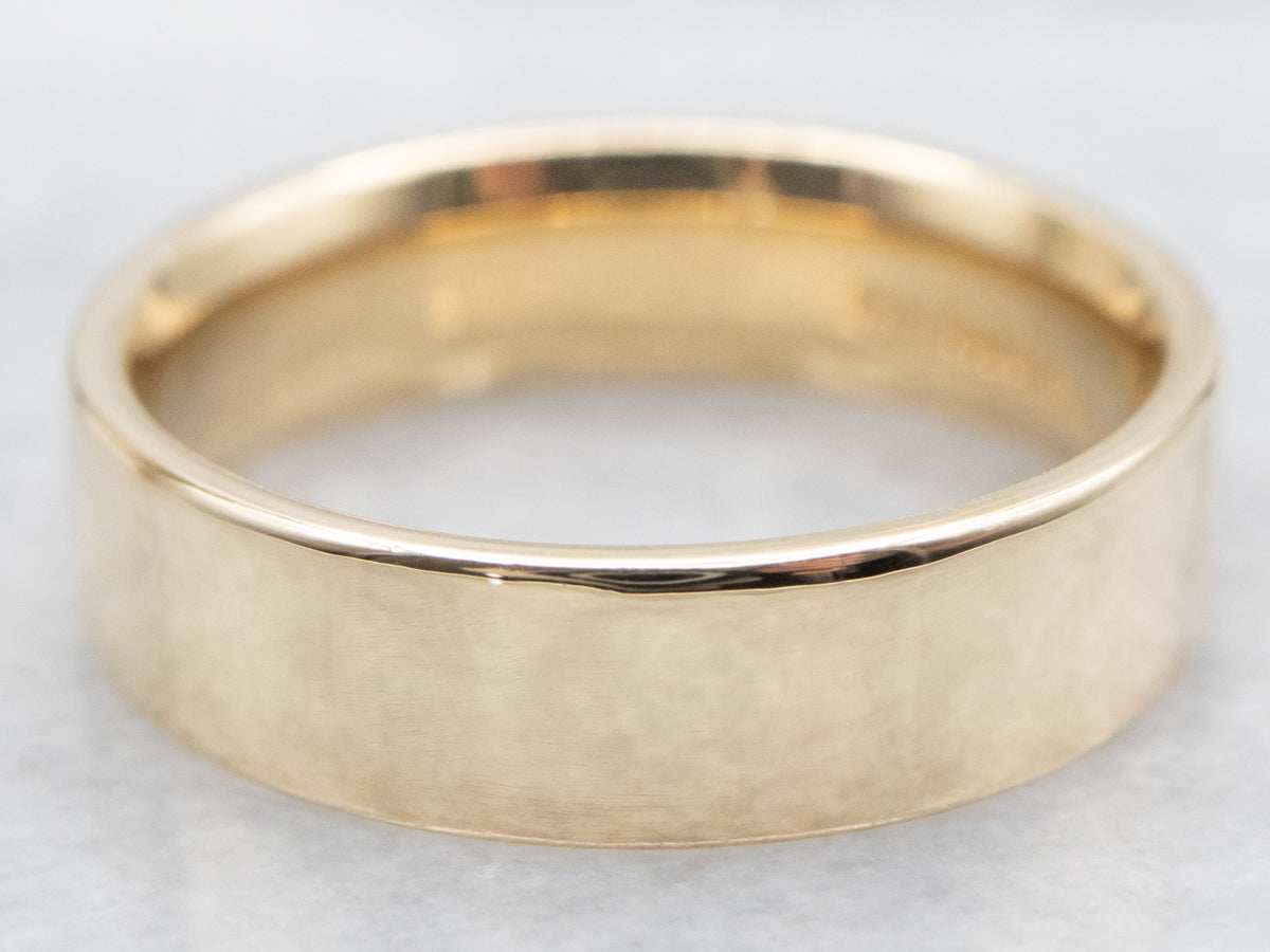 Unisex Gold Flat Edge Band