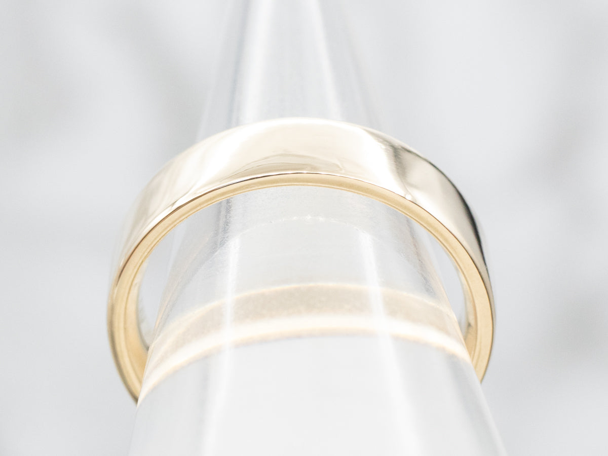 Unisex Gold Flat Edge Band