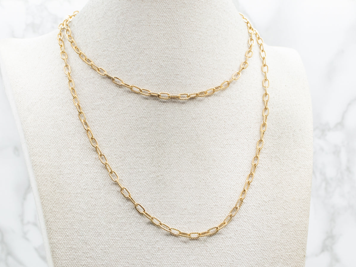 Long Nautical Link Chain Necklace