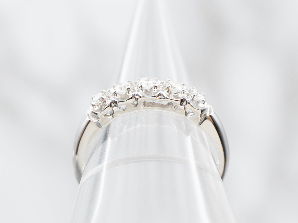 White Gold Five Diamond Wedding Band