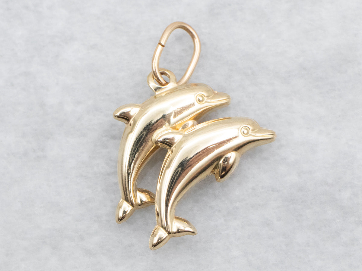 Jumping Double Dolphin Pendant