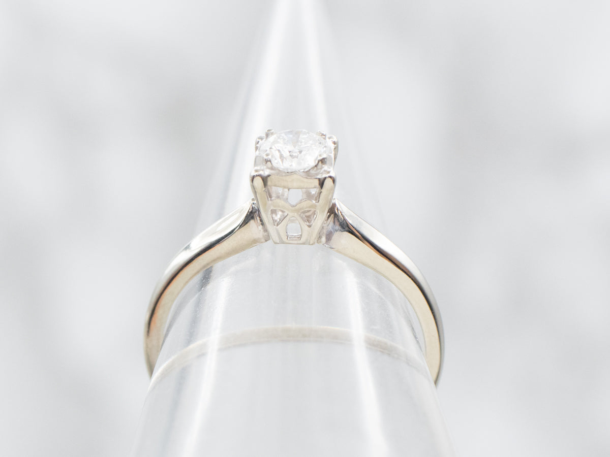 Simple White Gold Diamond Solitaire Engagement Ring