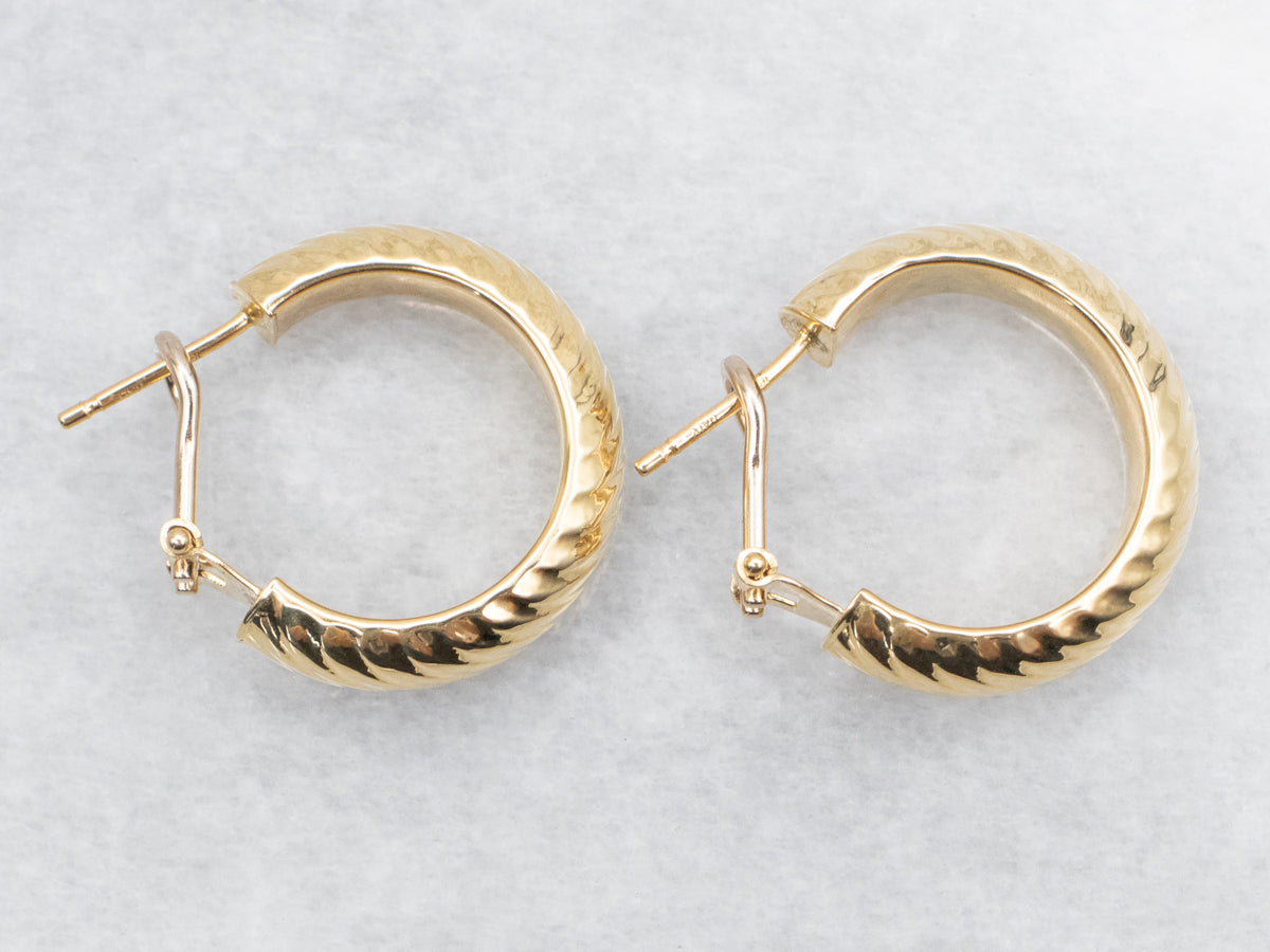 Italian 18-Karat Gold Lined Hoop Earrings