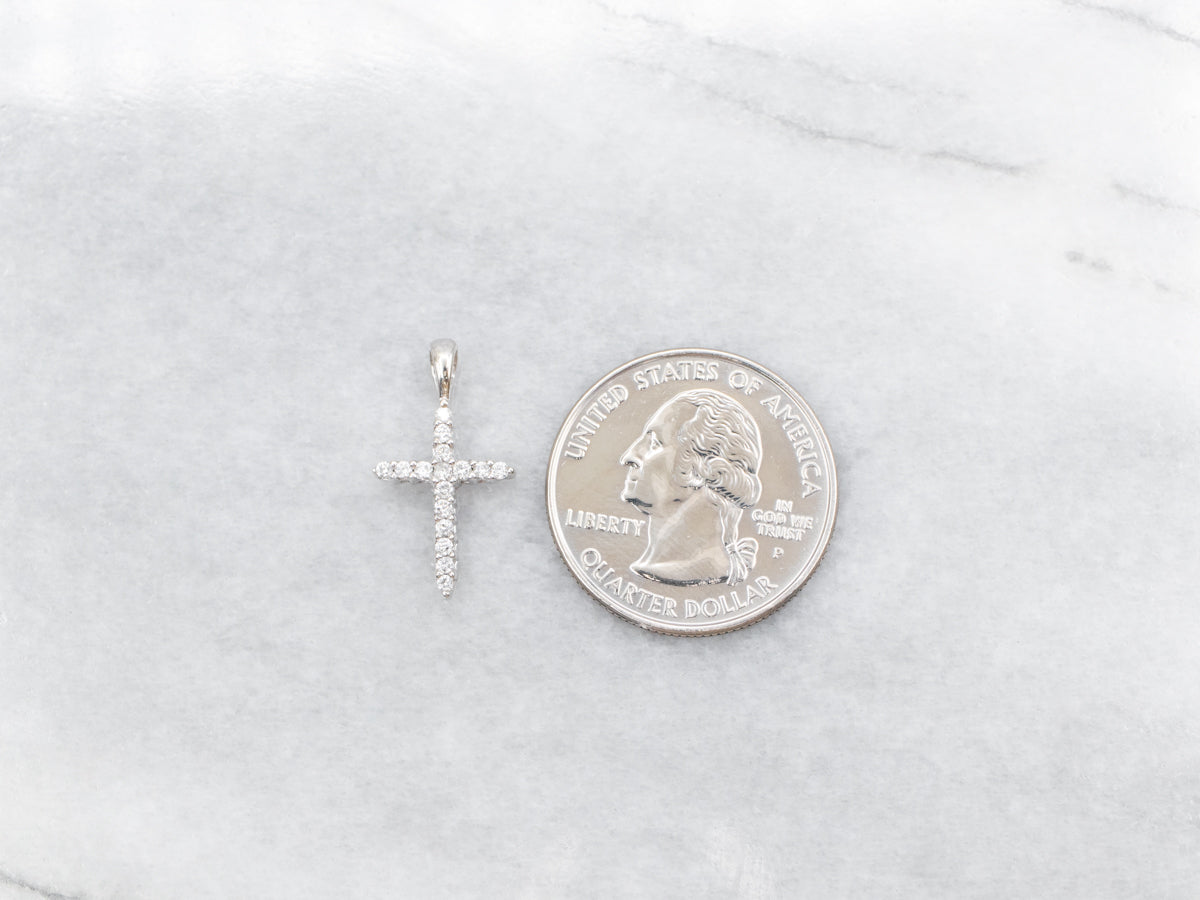 White Gold Diamond Cross Pendant