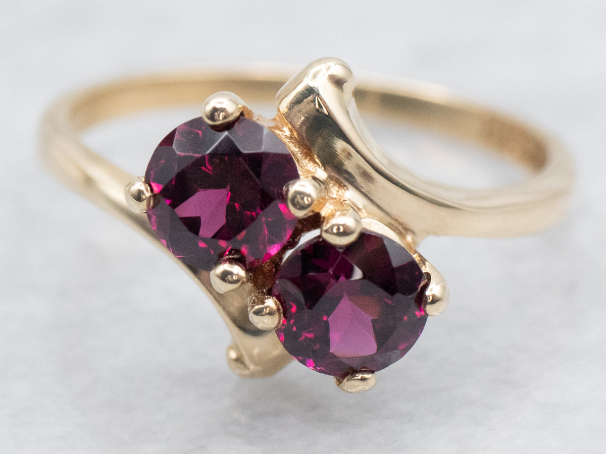 Vintage Rhodolite Garnet Bypass Ring