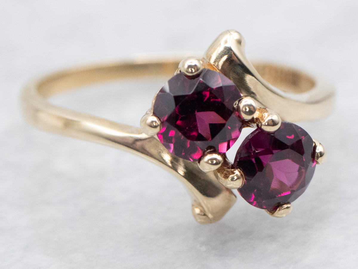 Vintage Rhodolite Garnet Bypass Ring