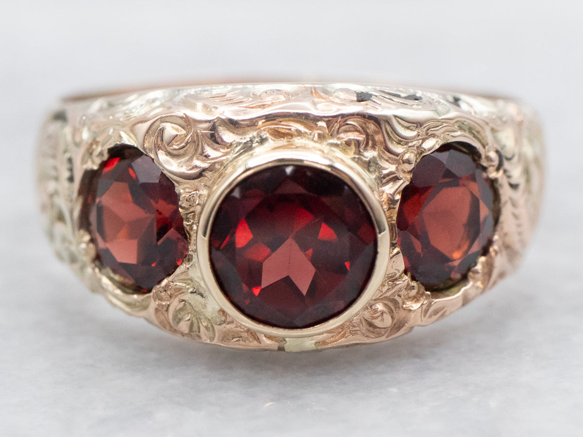 Victorian Blood Red Garnet Ring