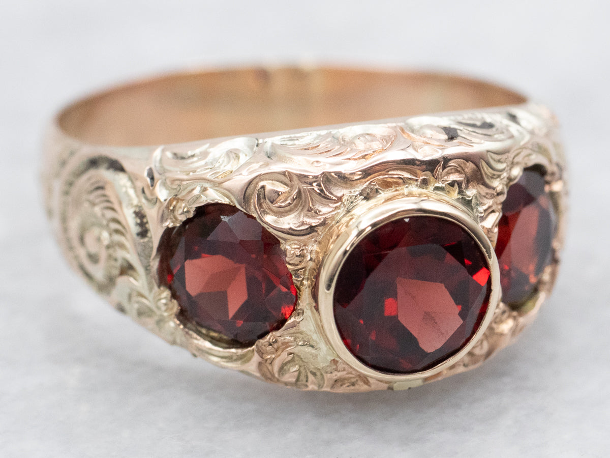 Victorian Blood Red Garnet Ring