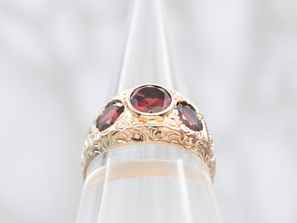 Victorian Blood Red Garnet Ring