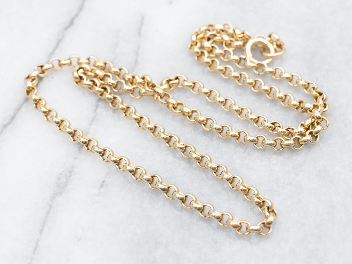 Yellow Gold Rolo Link Chain