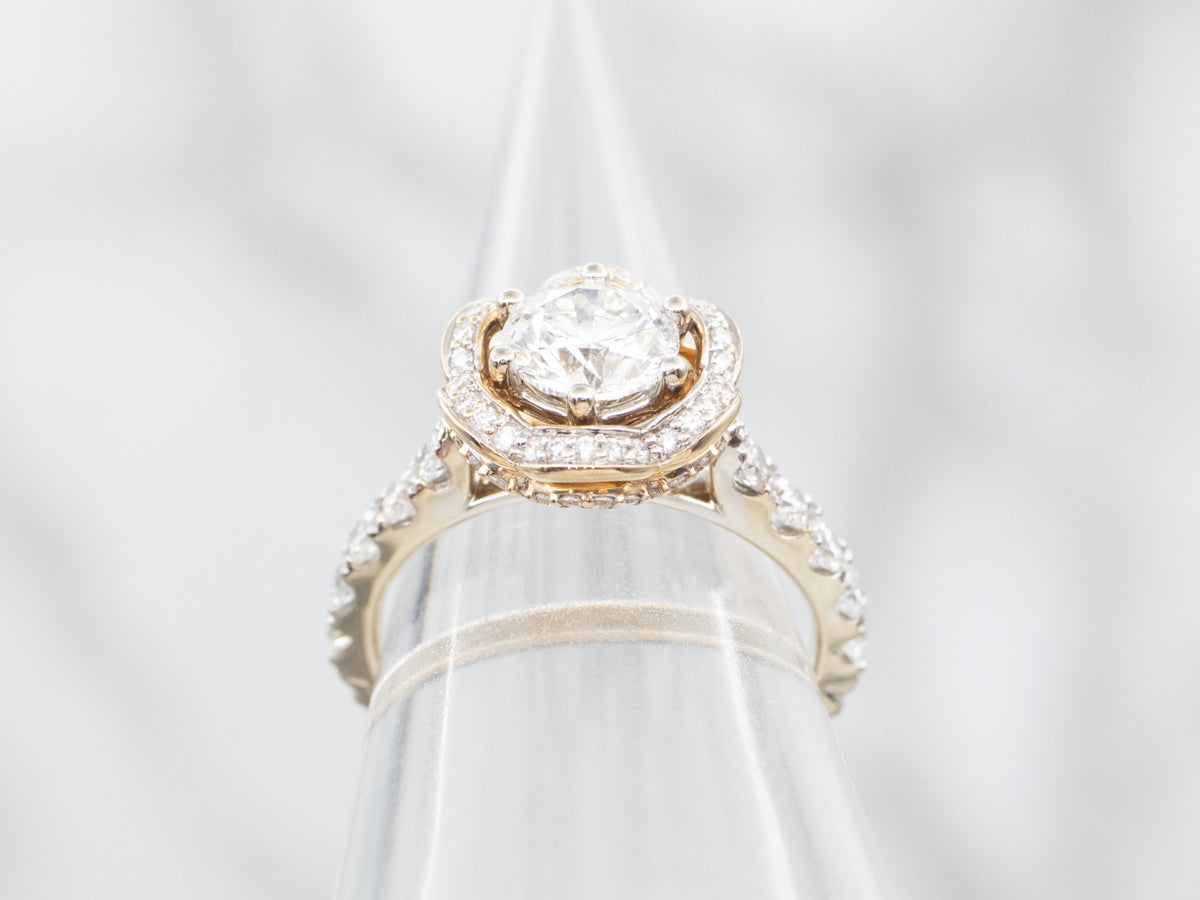 Modern Disney Diamond Halo Engagement Ring