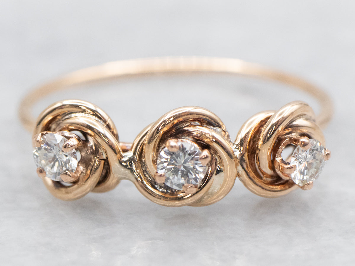 Rose Gold Diamond Knot Ring