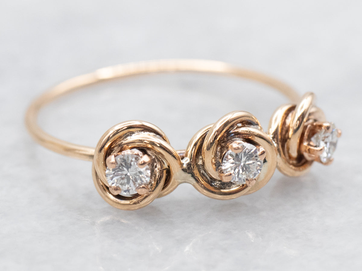 Rose Gold Diamond Knot Ring