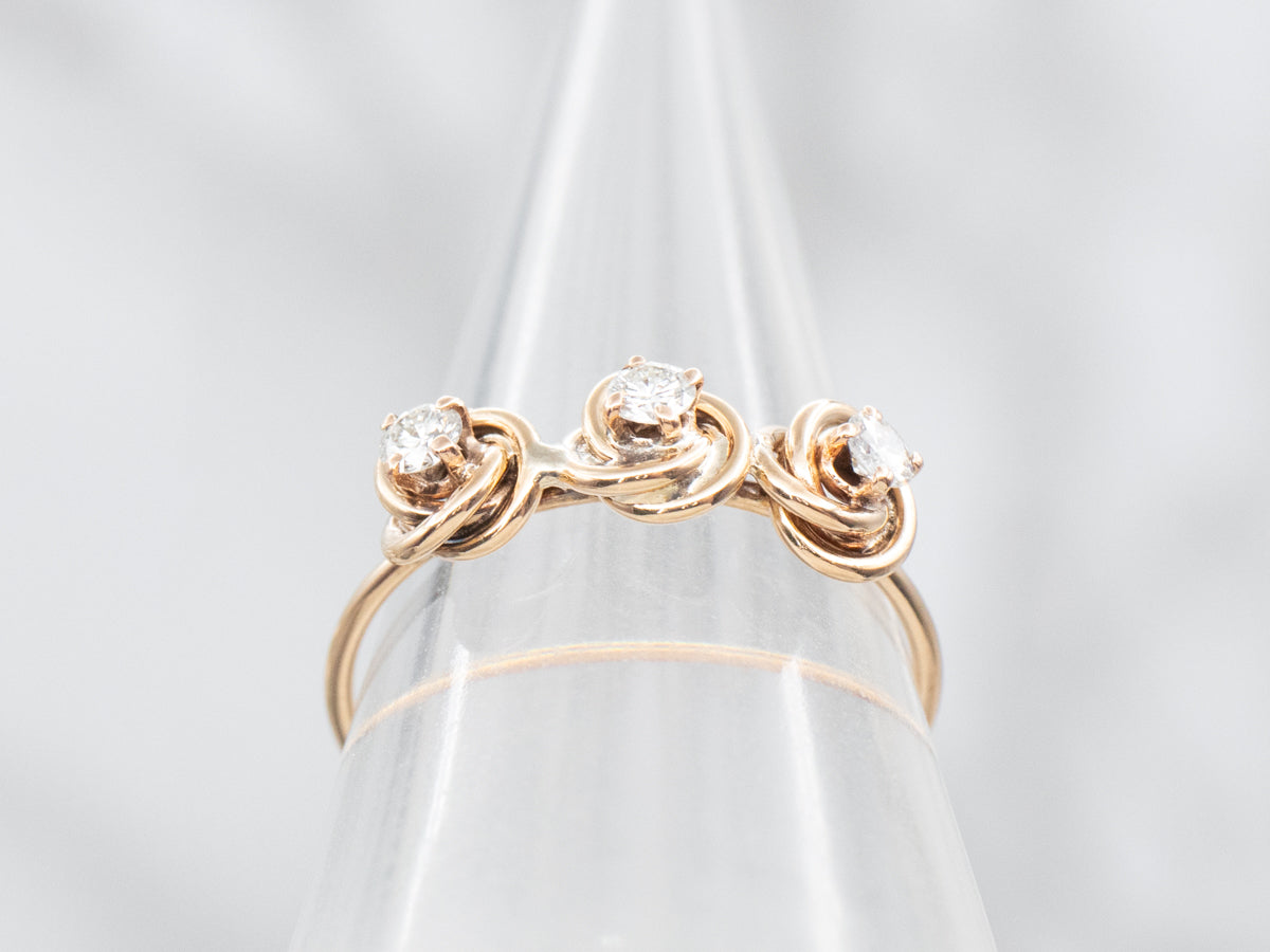 Rose Gold Diamond Knot Ring