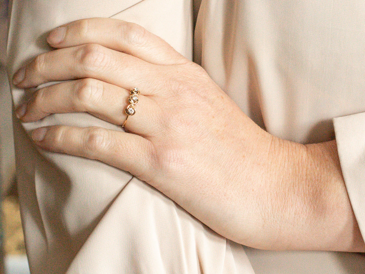 Rose Gold Diamond Knot Ring